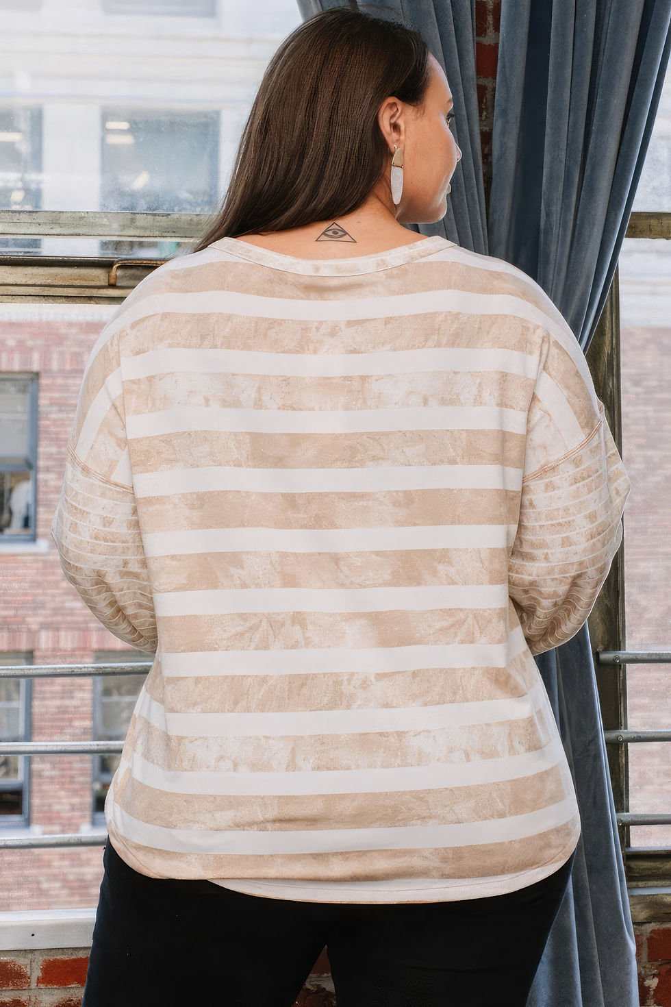 Thumbnail: Stripe Printed French Terry Top