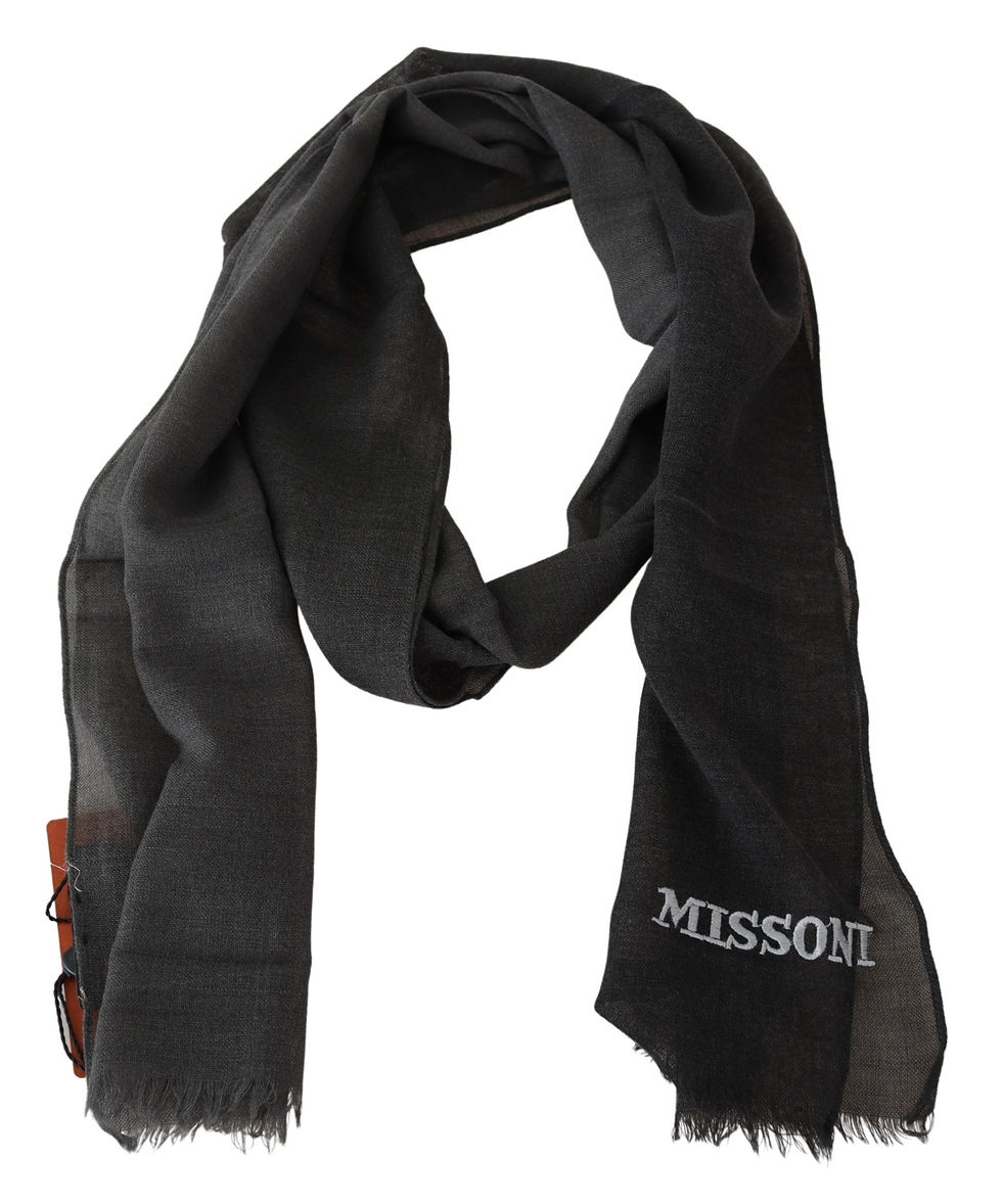 Thumbnail: Missoni Black 100% Wool Unisex Neck Wrap Scarf