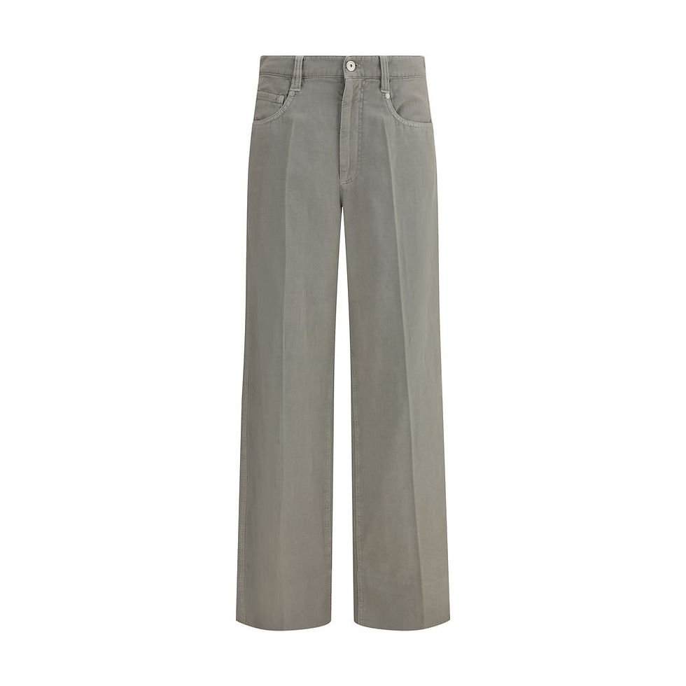 Brunello Cucinelli Bicolor Cotton Relaxed Fit Jeans