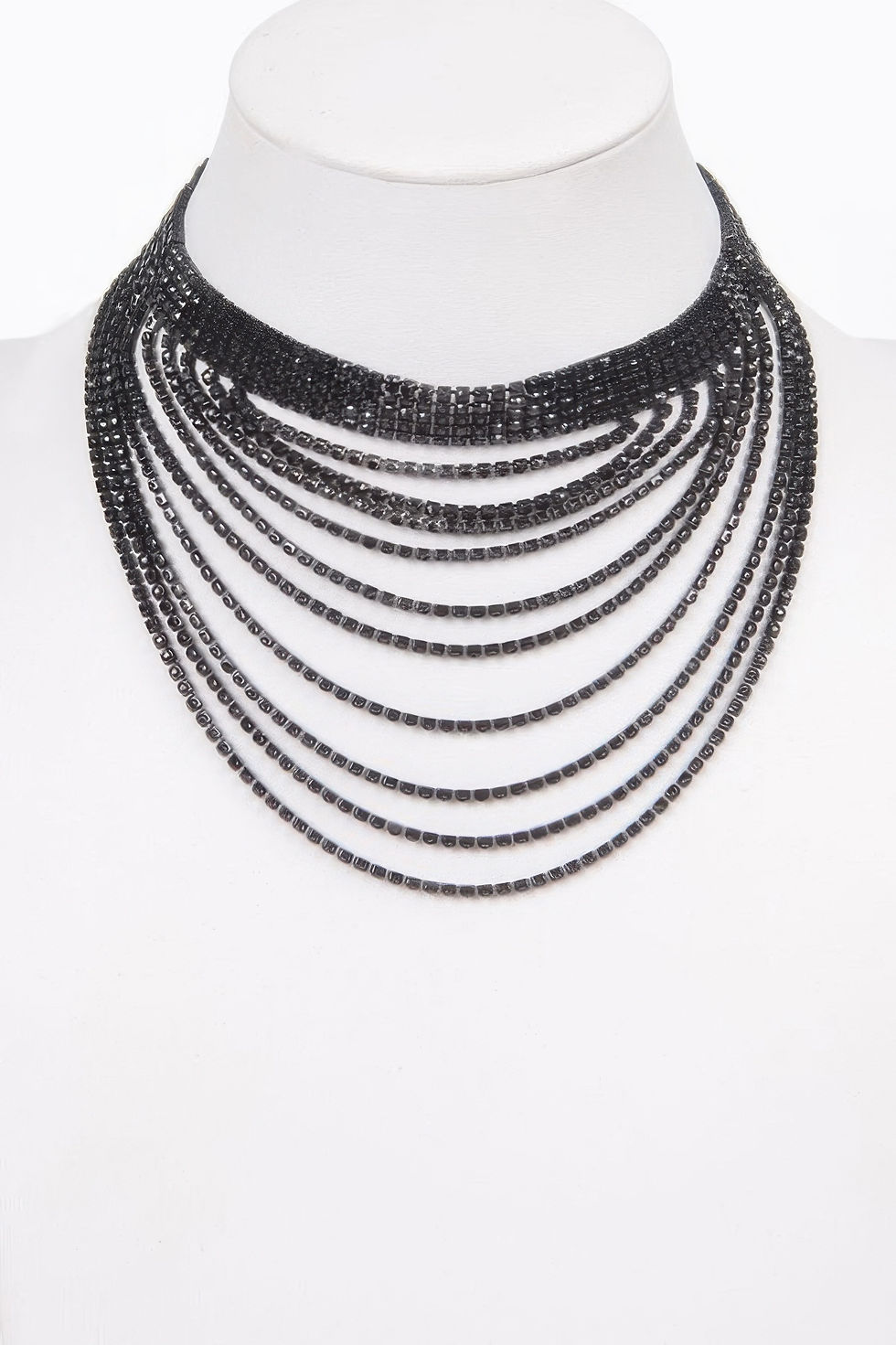 Thumbnail: Layered Rhinestone Elegant Necklace 