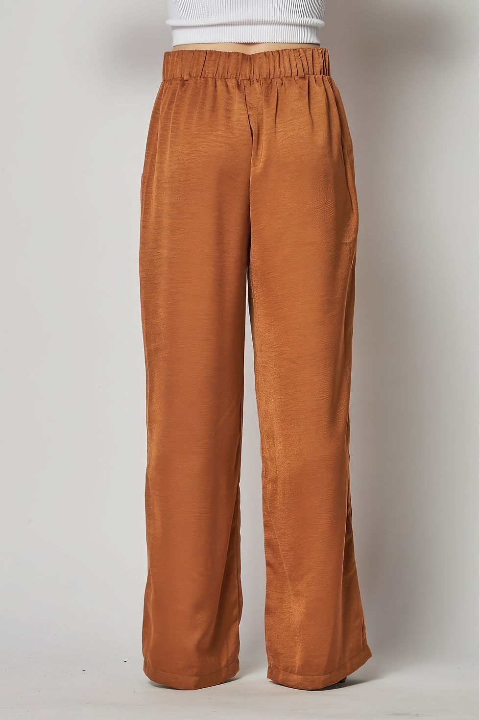 Thumbnail: Satin Cargo Pocket Wide Leg Pants