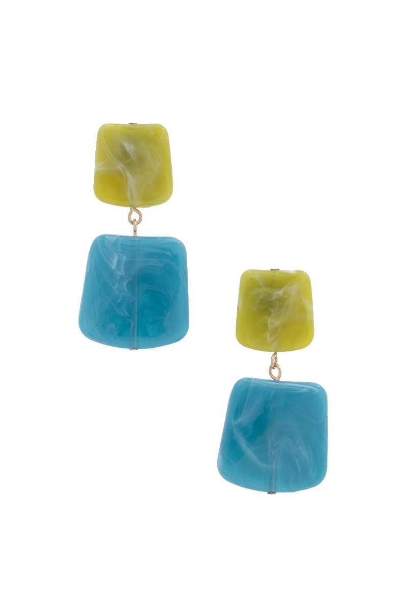 Thumbnail: Acetate Resin Square Drop Earring