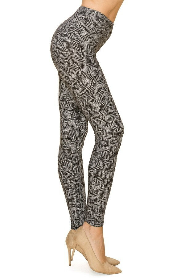 Thumbnail: Multi Print, Full Length, High Waisted Leggings In A Fitted Style With An El...