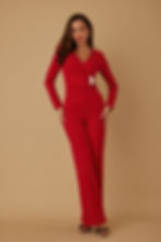 Thumbnail: Oval Crystal Stone Wrap Jumpsuit           