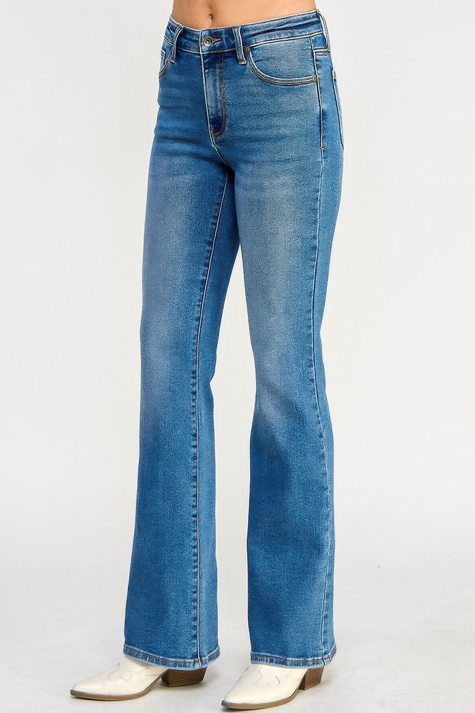 Thumbnail: Tummy Control Mid Rise Skinny Bootcut