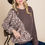 Thumbnail: Cute Animal French Terry Brush Contrast Print Pullover With Cuff Detail