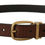 Thumbnail: Dolce & Gabbana Brown Leather Classic Vintage Metal Buckle Belt