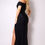 Thumbnail: One Shoulder Draped Side Slit Maxi Dress