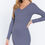 Thumbnail: Long Slv V-neck Sweater Mini Dress