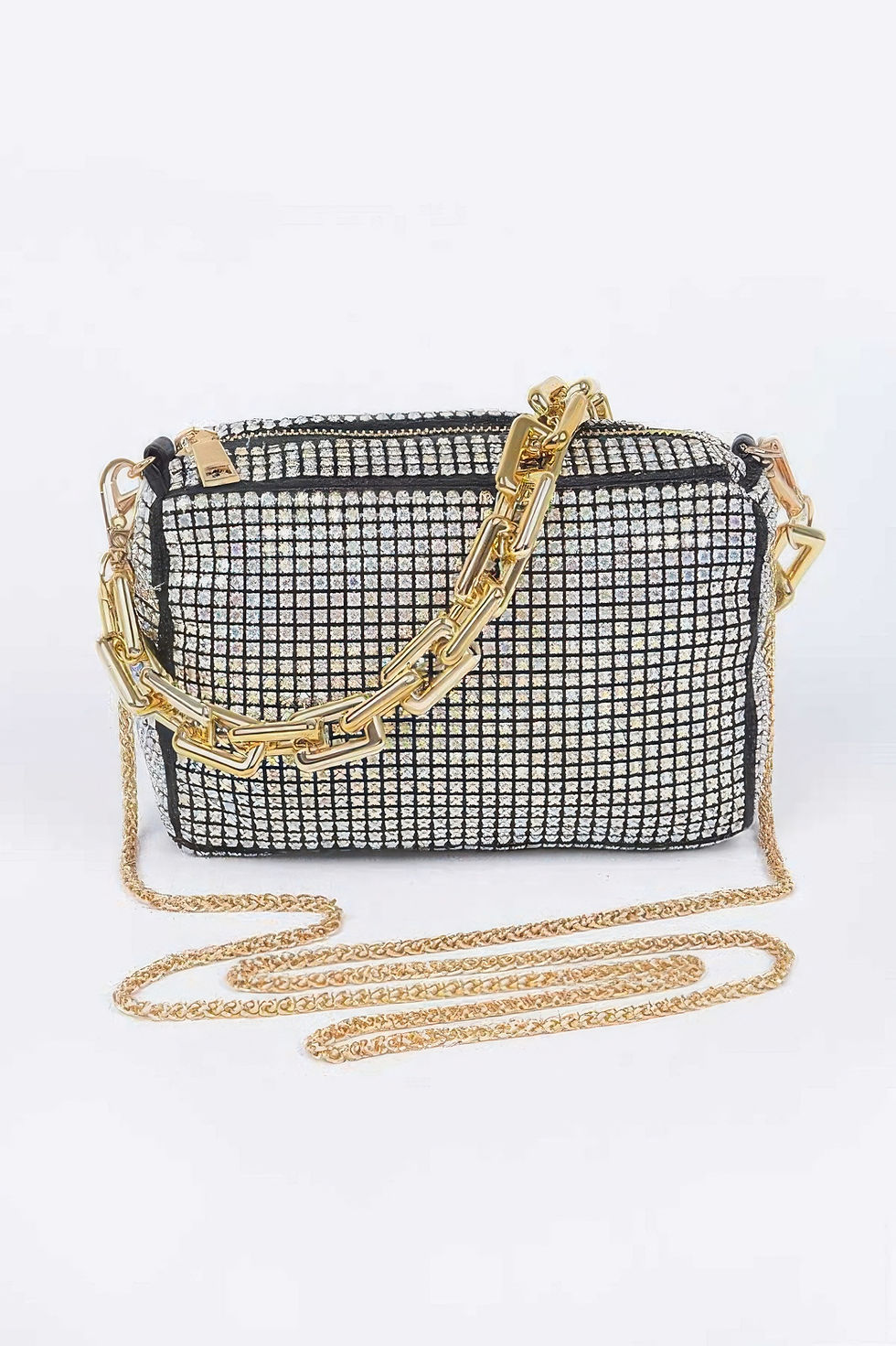Thumbnail: Oversized Rhinestone Bag W Link Chain