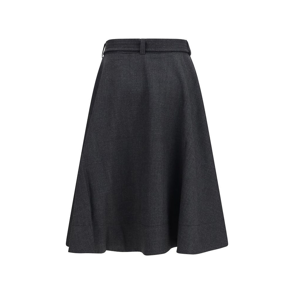 Thumbnail: Ganni Gray Recycled Polyester Long Skirt