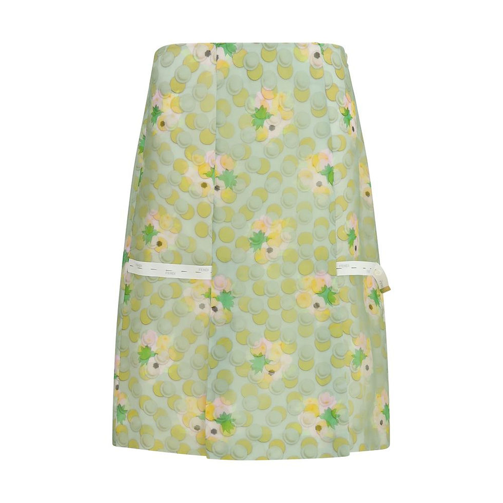 Thumbnail: Fendi Multicolor Silk Midi Skirt