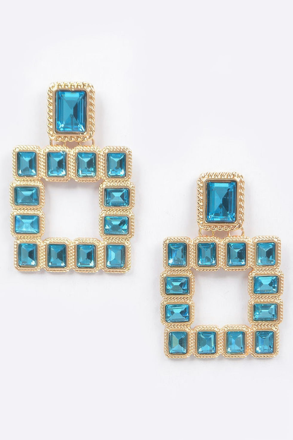 Thumbnail: Multi Square Gemstone Earrings