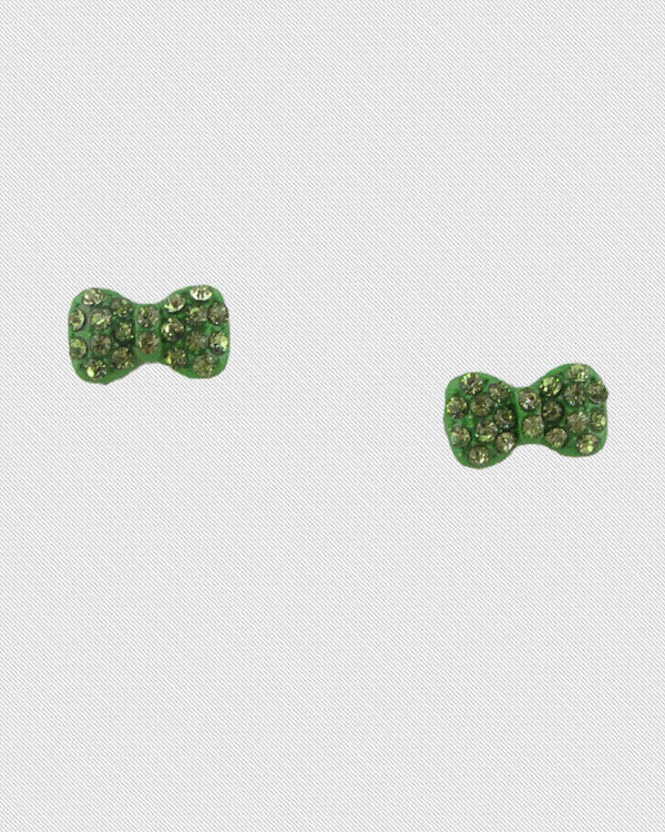 Thumbnail: Bow earrings w/decorative rhinestones