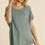 Thumbnail: Short Sheer Dolman Sleeve Scoop Neck Top With Side Slit