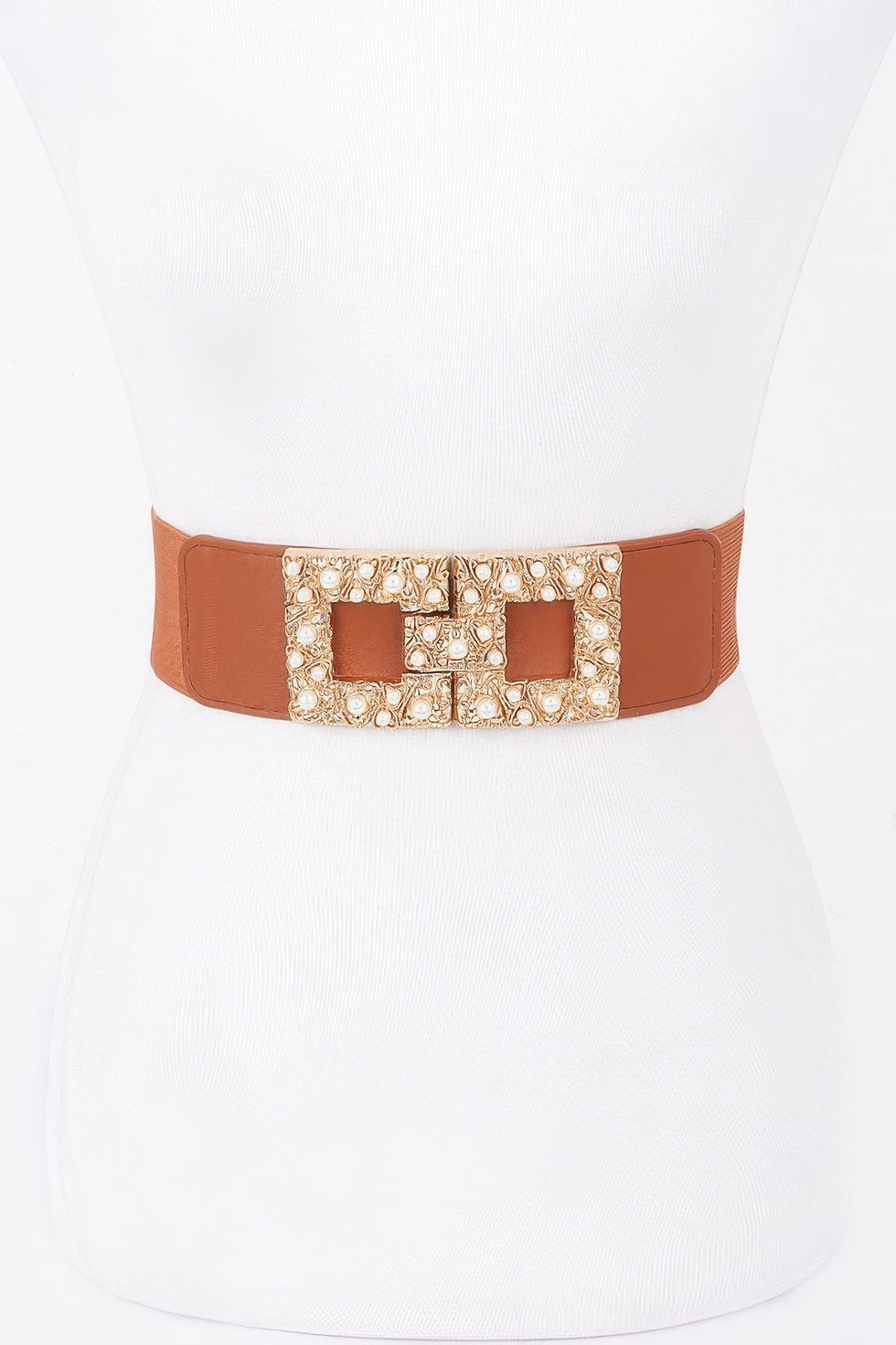 Thumbnail: Pearl Metal Buckle Elastic Belt