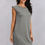 Thumbnail: Round Neck Solid Sleeveless Shirt Dress