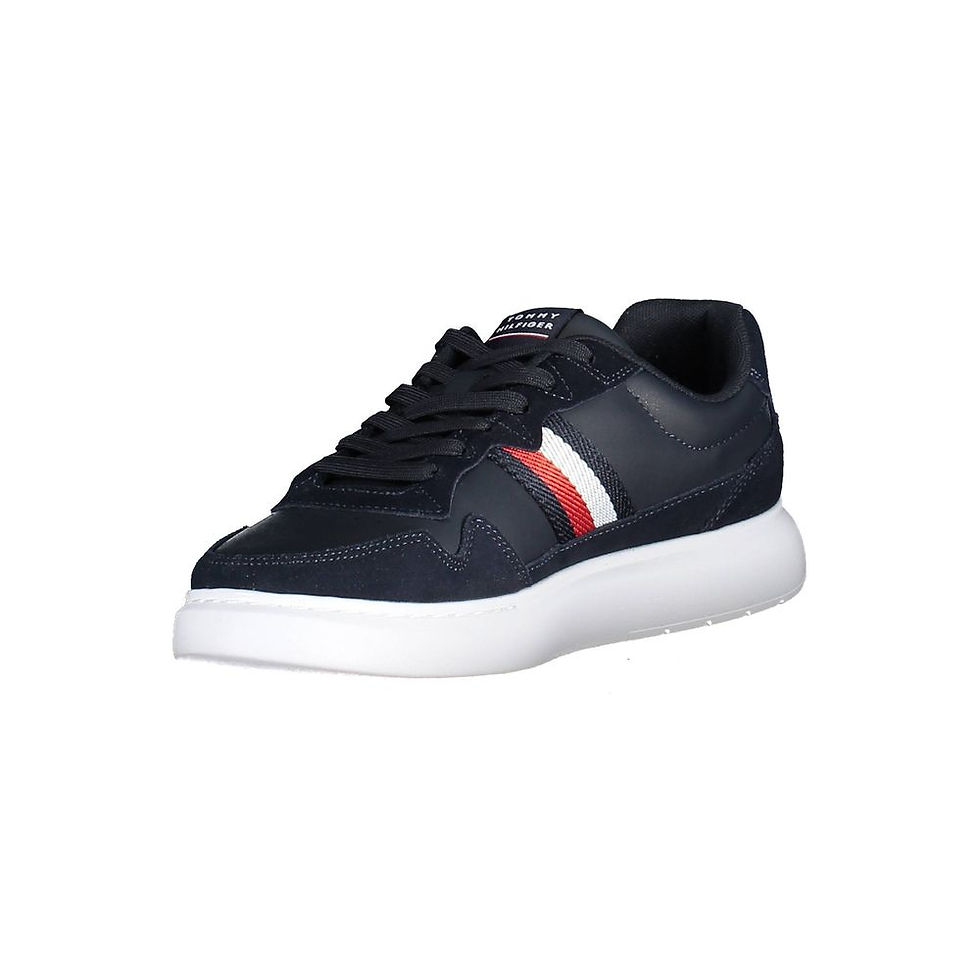 Thumbnail: Tommy Hilfiger Blue Polyurethane Men Sneaker