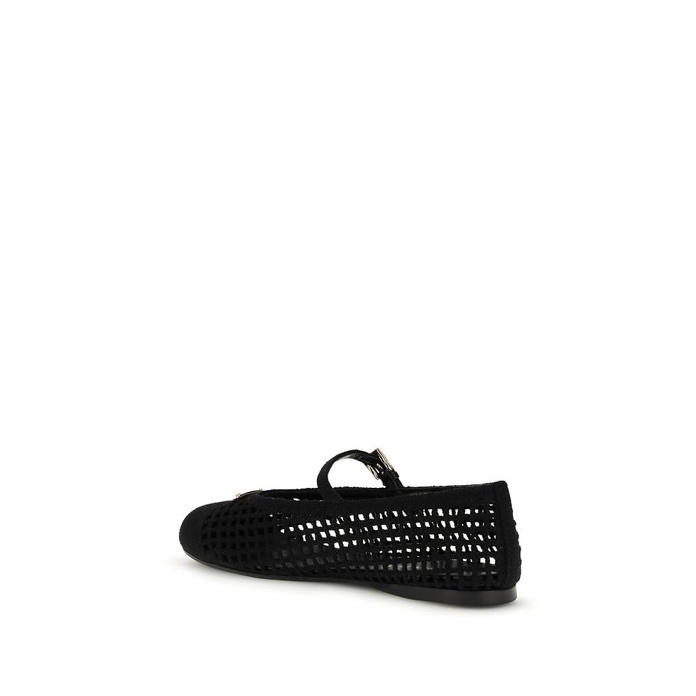 Thumbnail: Prada Black Cotton Ballet Flats