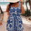 Thumbnail: Plus Size Random Printed Belt Sleeveless Romper