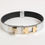Thumbnail: Dolce & Gabbana Silver Textured Leather Gold Tone Metal Neckband