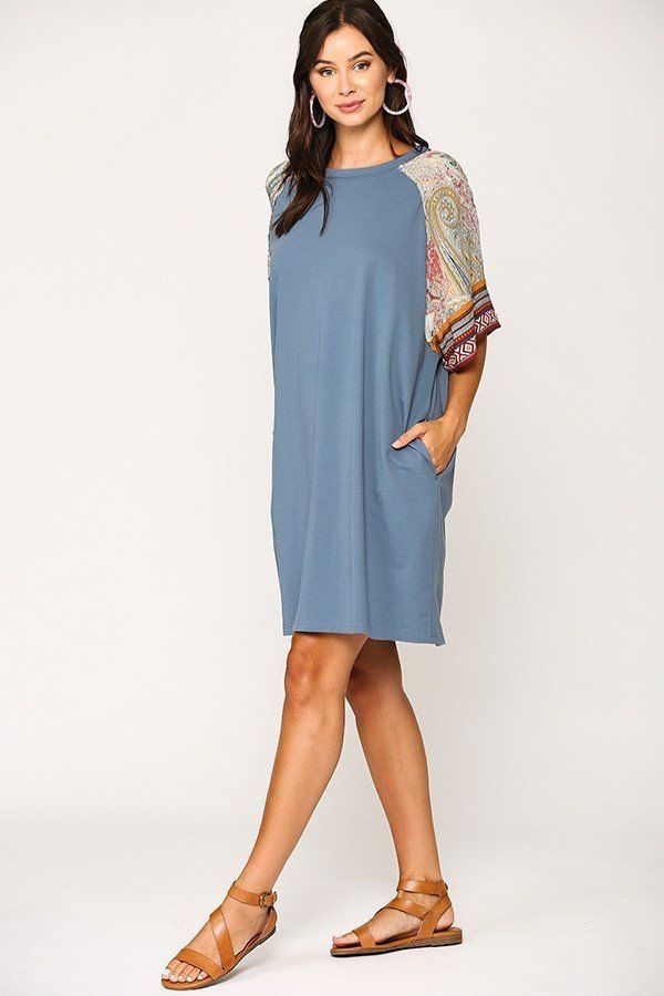 Thumbnail: Solid Side Pocket Shift Dress