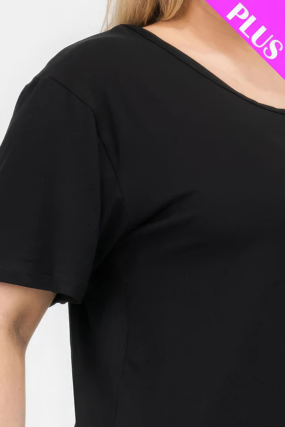 Thumbnail: Plus Size Basic Short Sleeve T-shirt