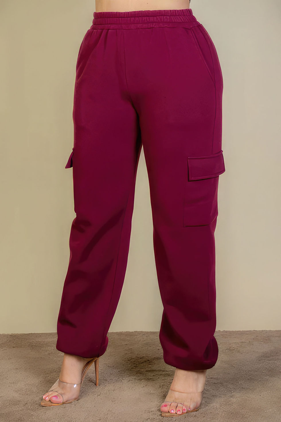 Thumbnail: Plus Size Side Pocket Drawstring Waist Sweatpants