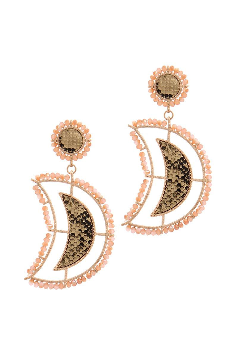 Thumbnail: Beaded Snake Pattern Post Drop Earring