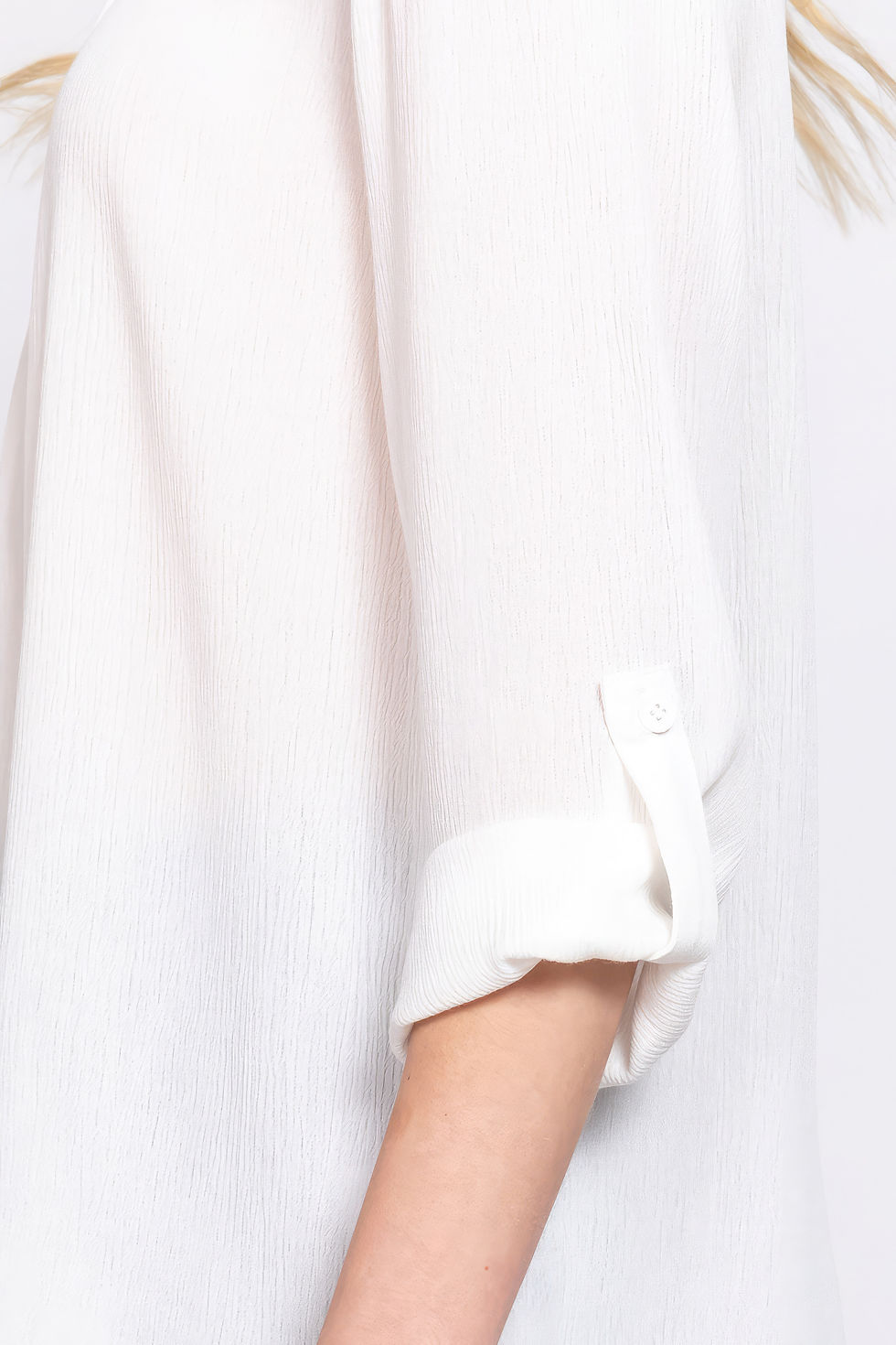 Thumbnail: 3/4 Roll Up Slv Pleated Blouse          