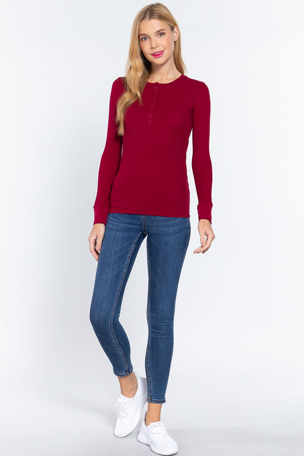Thumbnail: Long Slv Henley Thermal Top