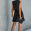 Thumbnail: Sleeveless Tie Neck Frill Trim Tiered Layer Dress