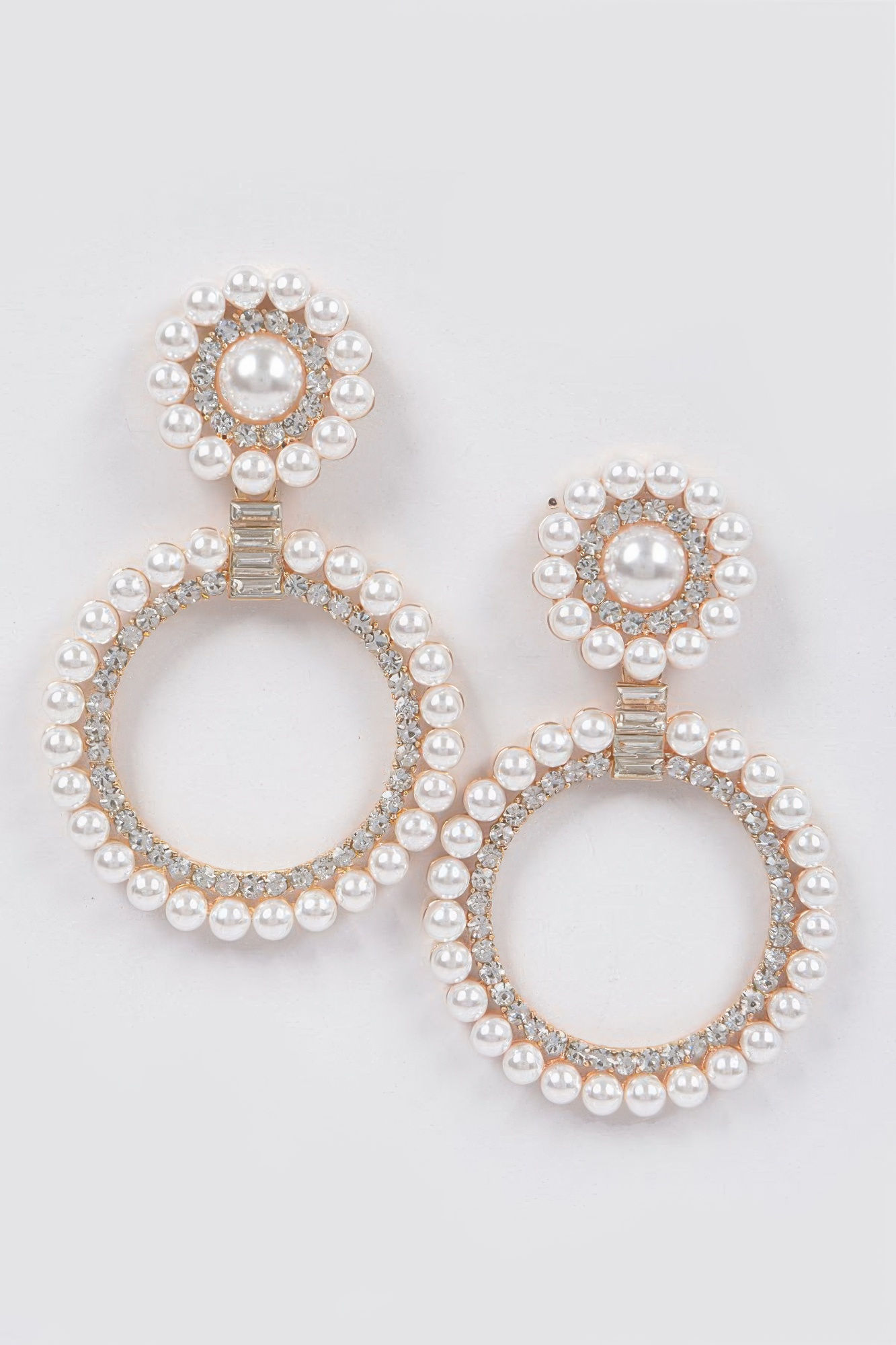 Faux Pearl&stone Dangle Earring