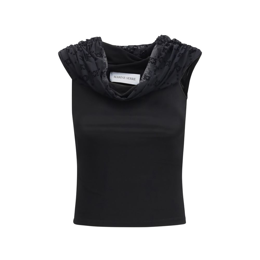 Marine Serre Black Viscose Shirt