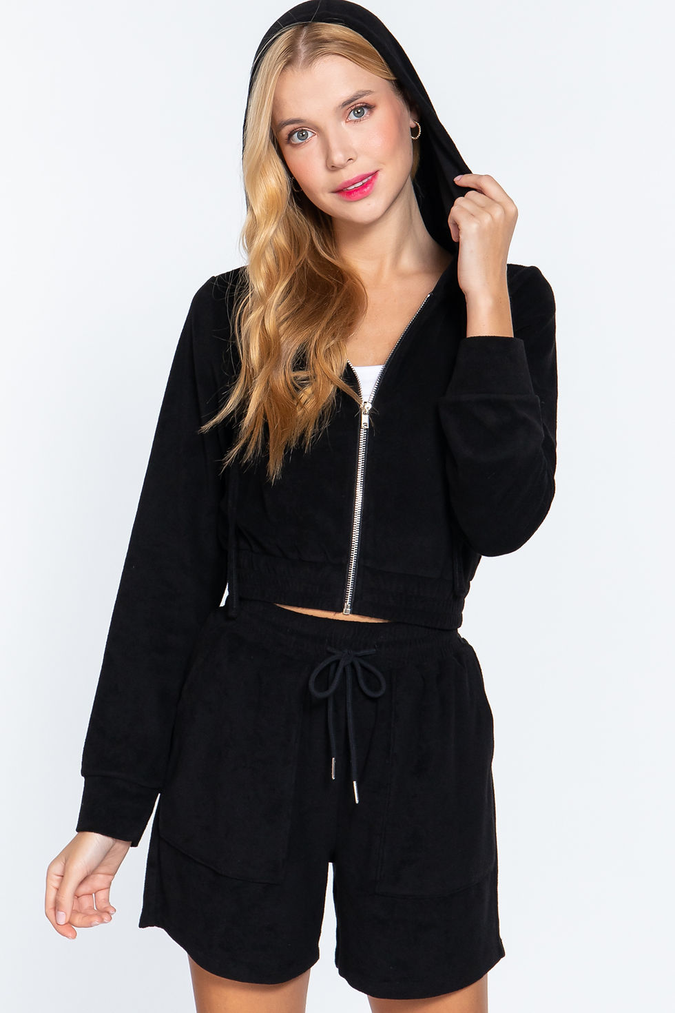 Thumbnail: Hoodie Terry Towelling Jacket