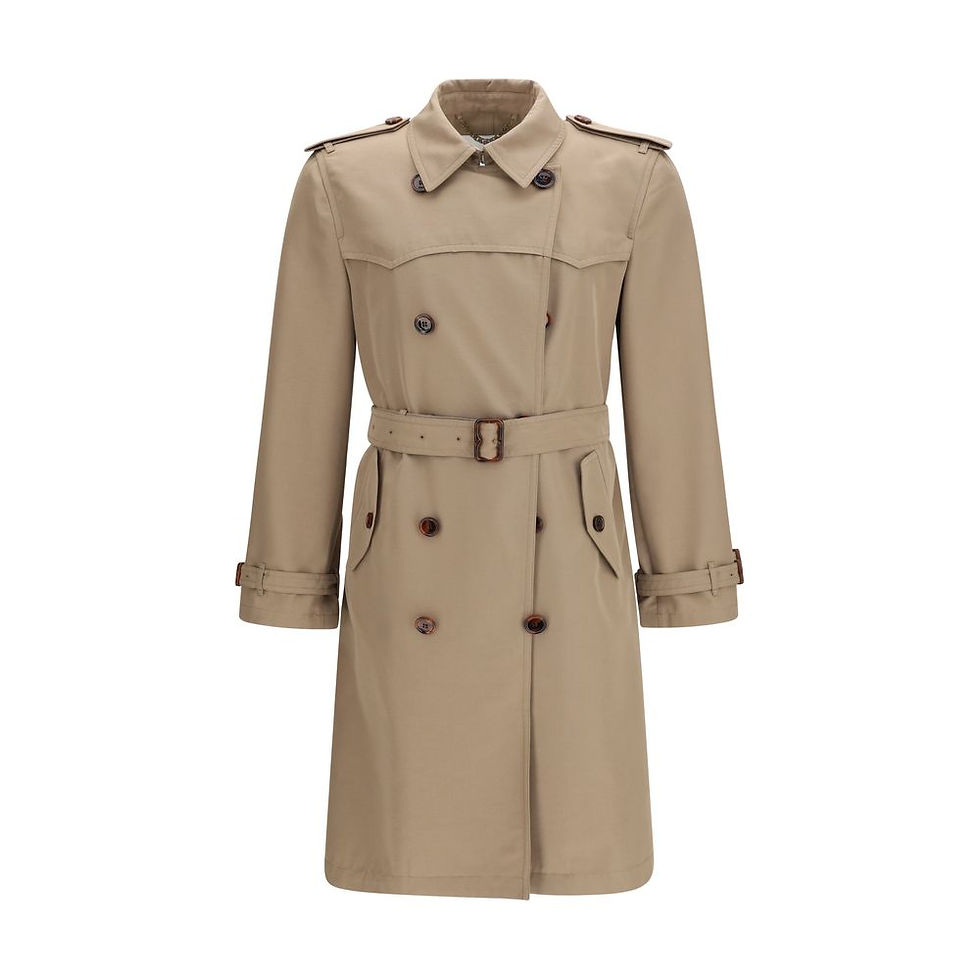 Thumbnail: Burberry Brown Silk Trench Coat