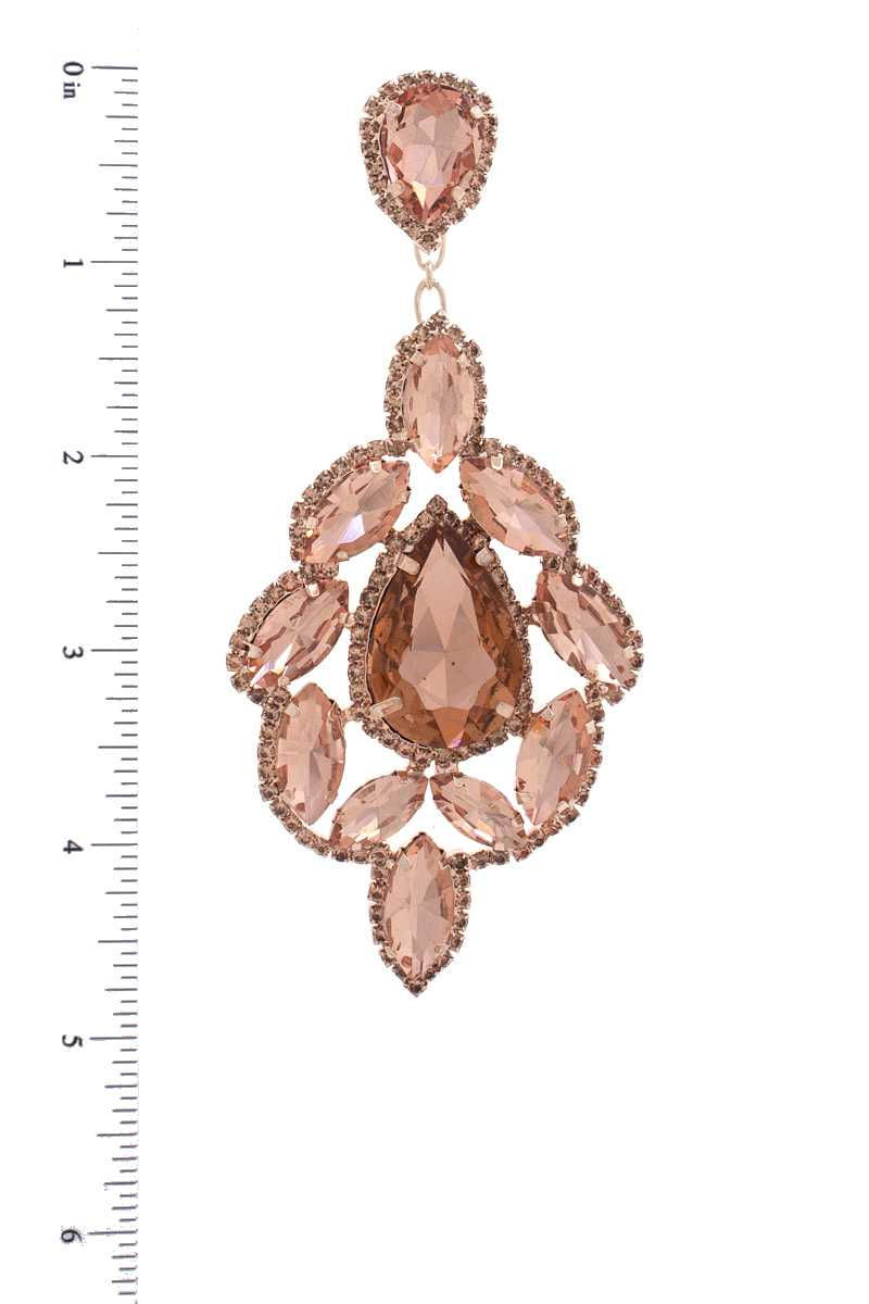 Thumbnail: Teardrop Rhinestone Dangle Earring