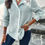 Thumbnail: Colorblock Guipure Lace Insert Button Front Shirt