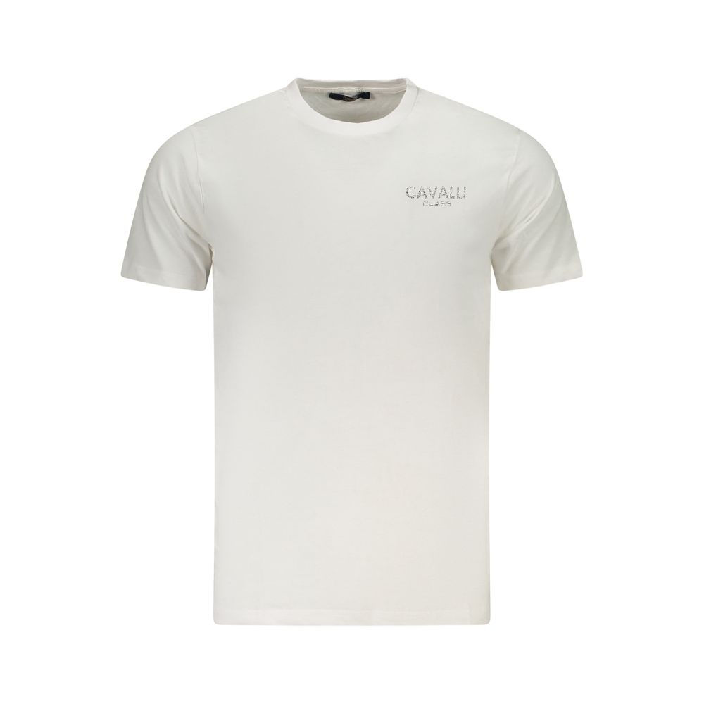 Cavalli Class Bianco Cotton Men T-Shirt