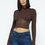 Thumbnail: Knit Crop Top With Bottom Mesh