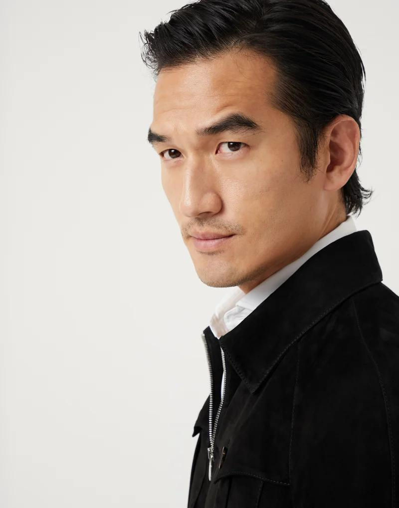 Thumbnail: Brunello Cucinelli Black Leather Leather Jacket