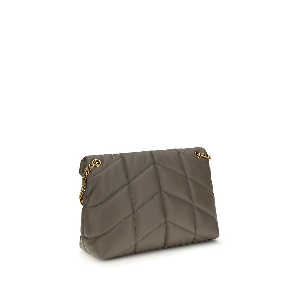 Thumbnail: Saint Laurent Gray Lamb Leather Shoulder Bag