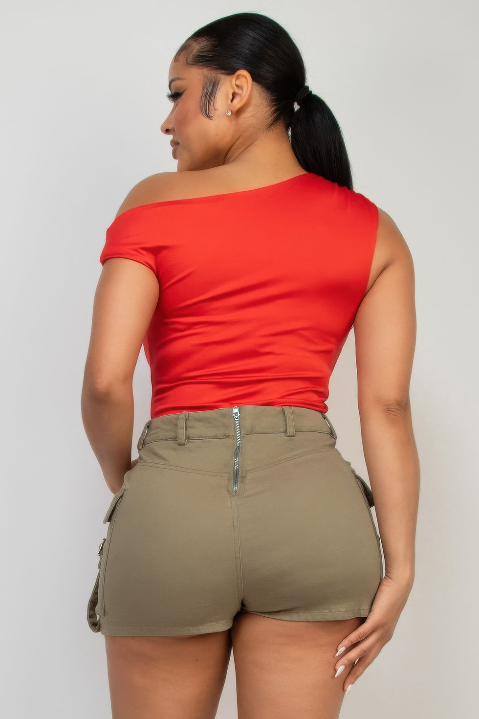 Thumbnail: One-shoulder Twisted Detail Silky Top