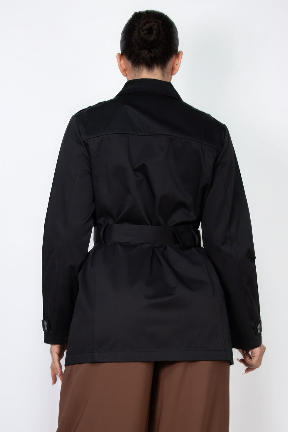 Thumbnail: Double-breasted Notch Belted Coat