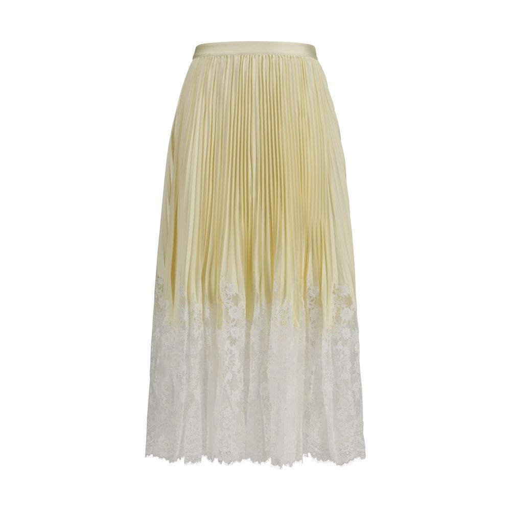 Self-Portrait Bicolor Polyester Midi Skirt