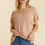 Thumbnail: Short Sheer Dolman Sleeve Scoop Neck Top With Side Slit