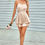 Thumbnail: Spaghetti Strap Ruched Satin Layered Romper