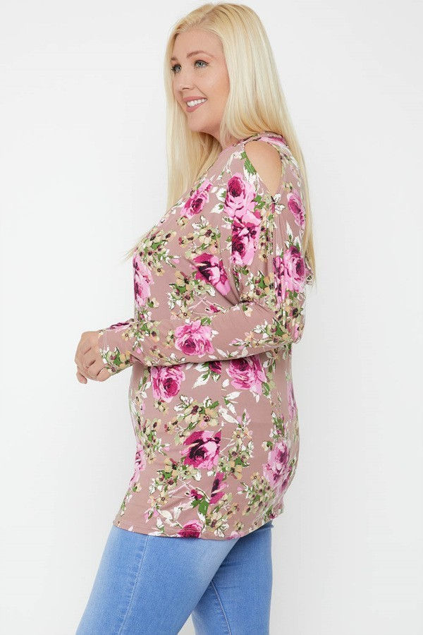 Thumbnail: Flattering Cutout Details Floral Print Top