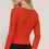 Thumbnail: Long slv sweetheart neck seam detail knit top