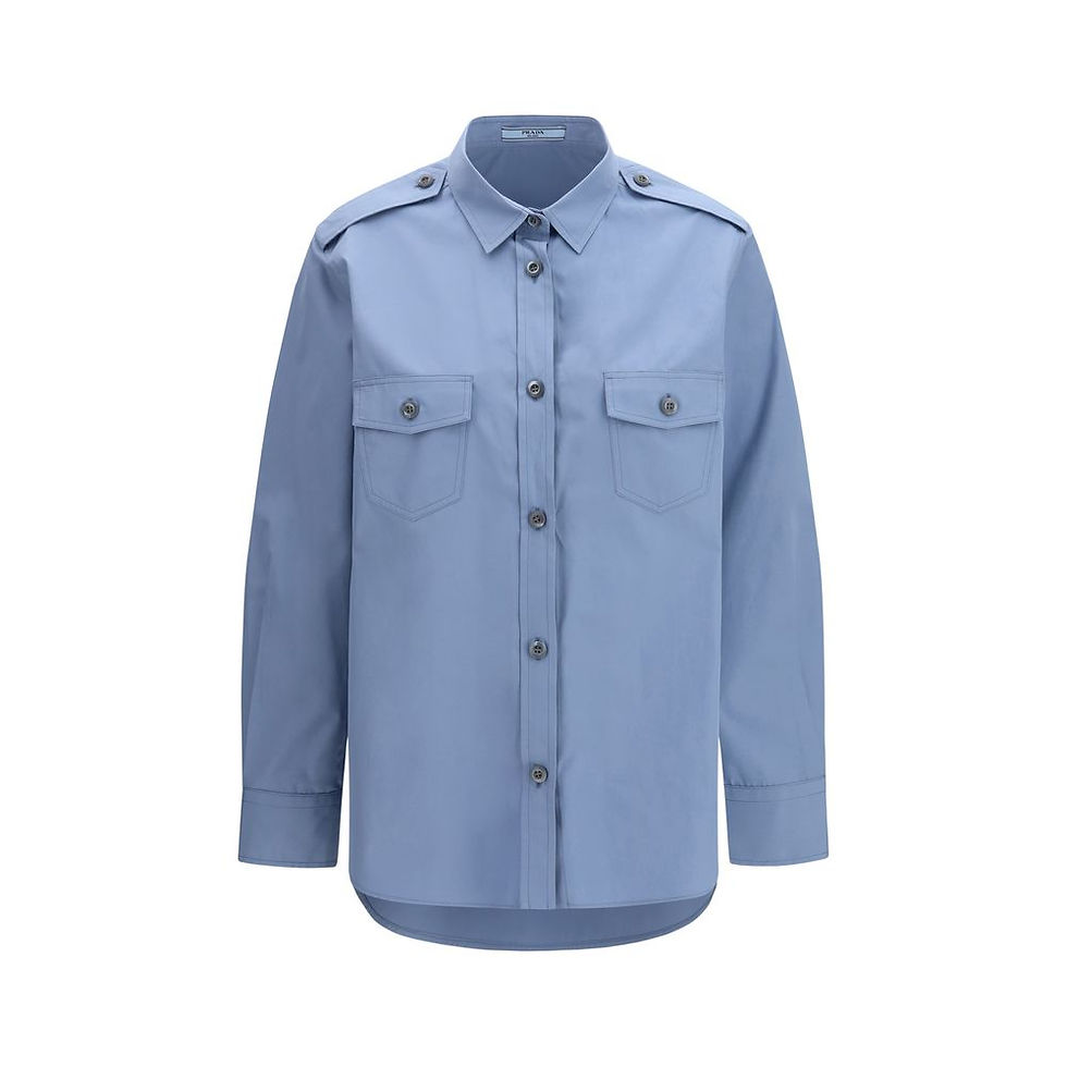 Thumbnail: Prada Blue Cotton Dress Shirt